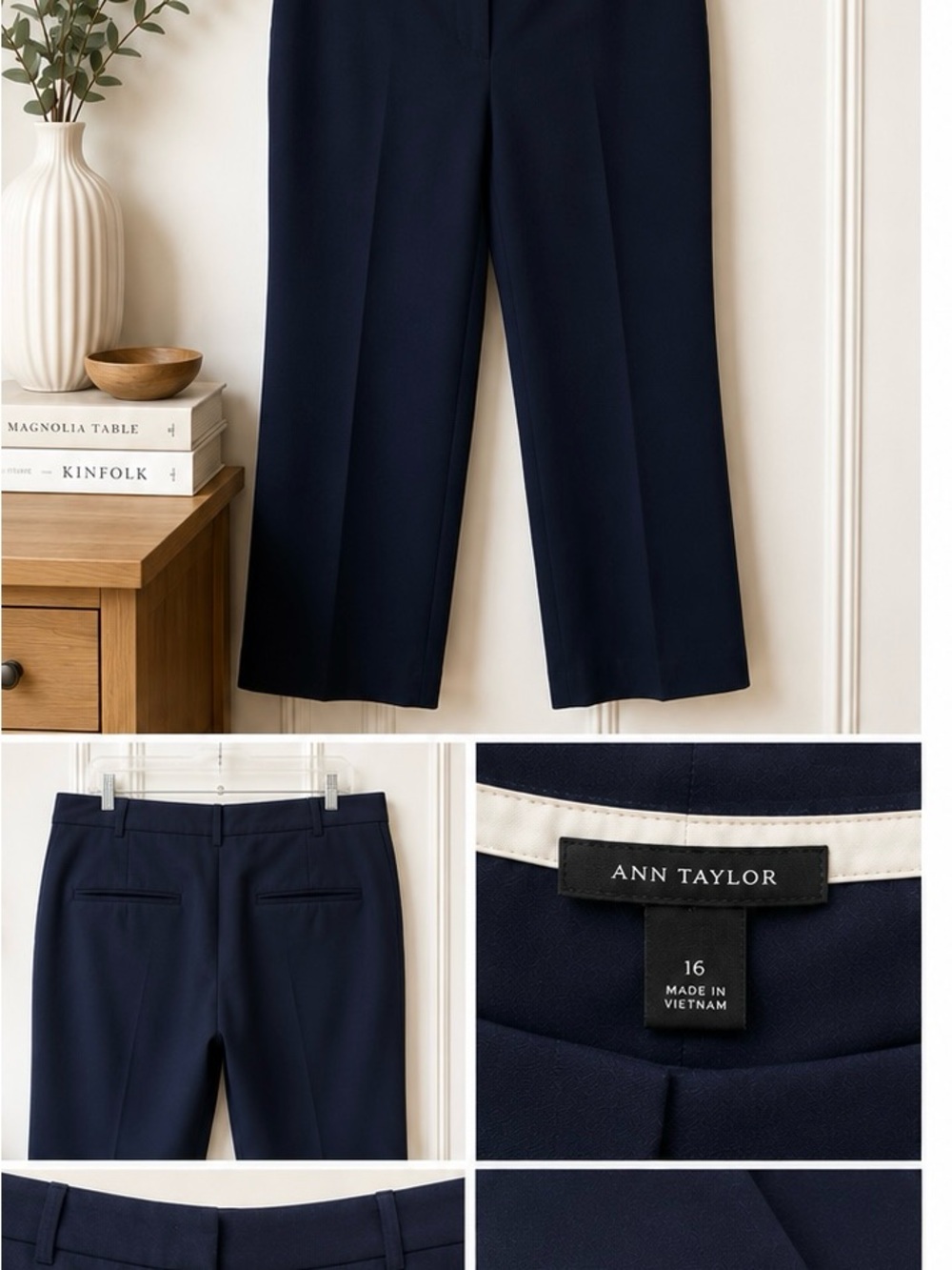 Ann Taylor Navy Cropped Trousers